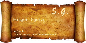 Sutyor Gyula névjegykártya